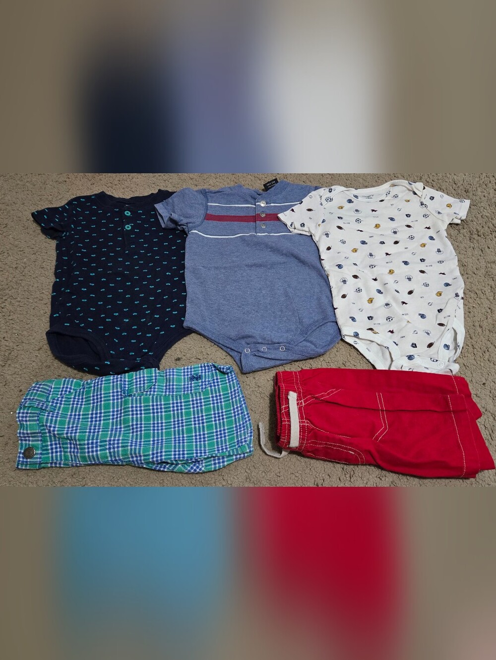 24 Month Boys Shorts Sleeve Onsie And Shorts Bundle